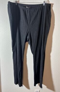 Woman Within Size 30/32 Stretchy Soft Pull-On Elastic Waist Leggings Dark Gray